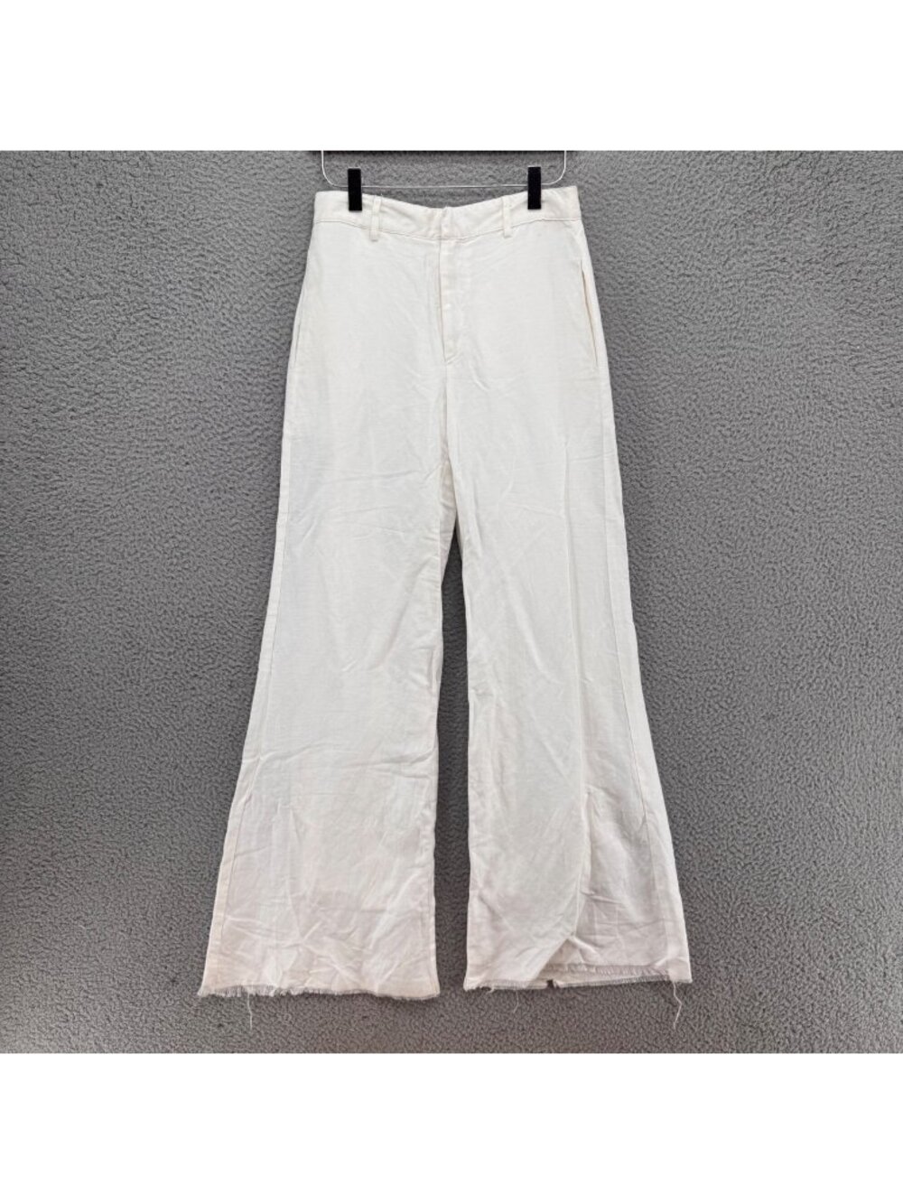Lucca Couture Melissa Fringe Culottes Pants Womens White Linen Flare Leg Size 4